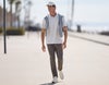 man wearing feather polo