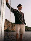 man wearing vuori long sleeve tee
