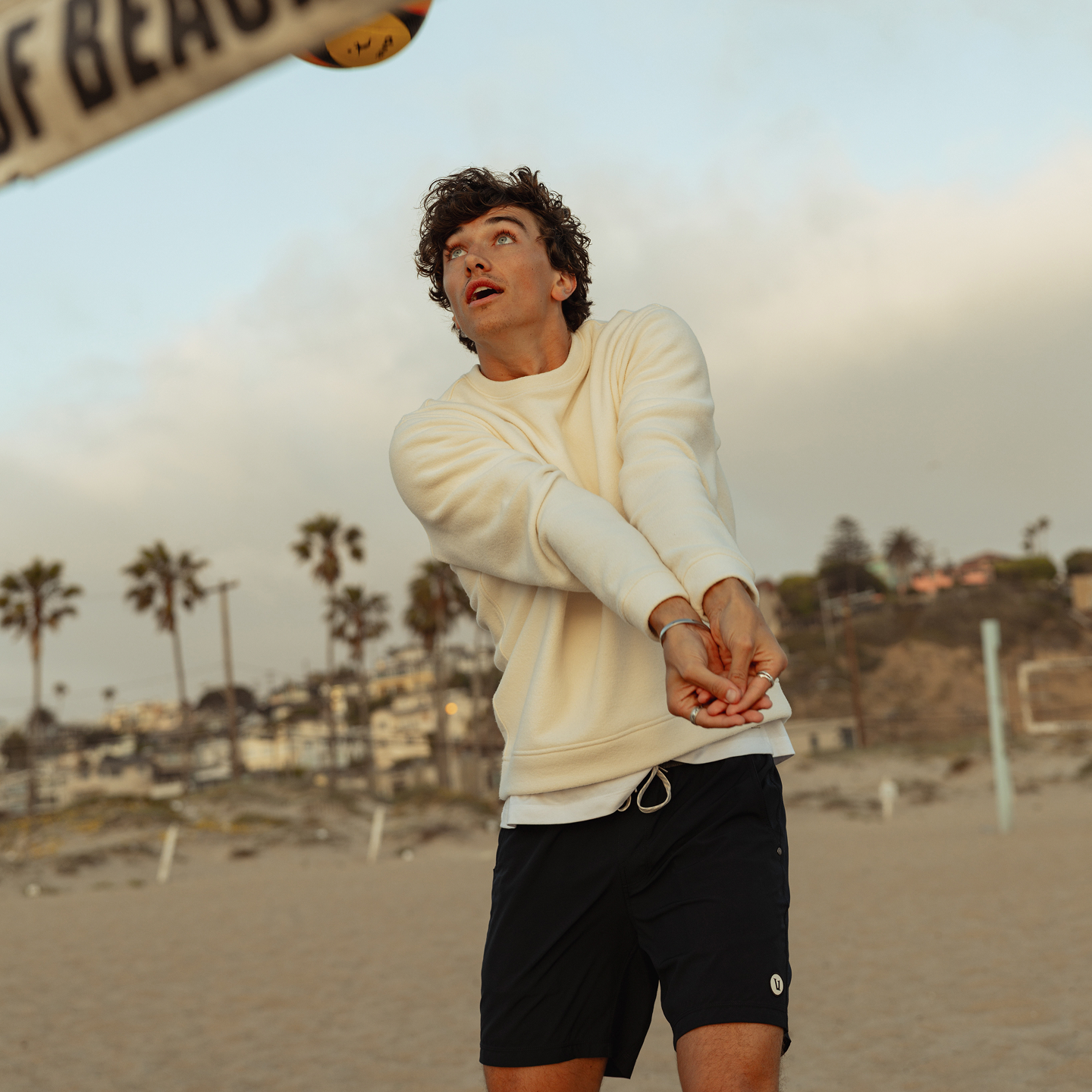 gavin casalegno wearing beach fleece