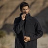 man wearing the vuori Palisades Long Rain Jacket