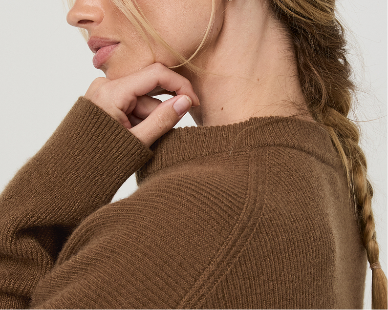 Émilie Cashmere OS Rib Crew 
