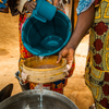 close up of clean bucket of water in africa