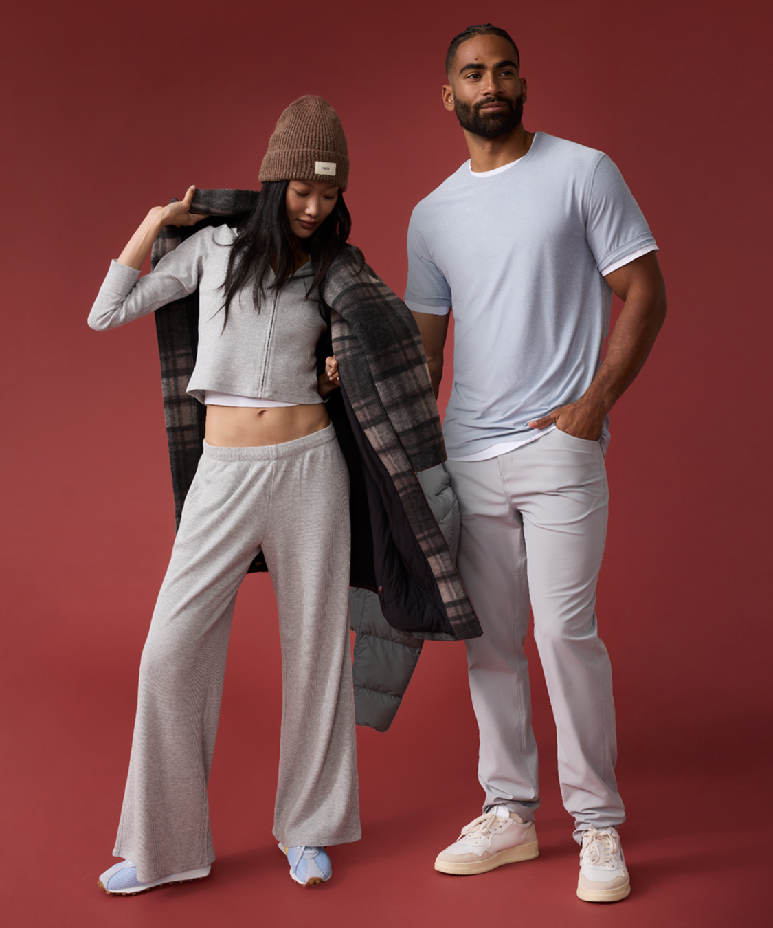 woman and man in vuori clothing