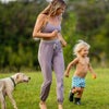 alana blanchard with child wearing warmup halo jogger