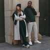 man and woman wearing vuori cotton fleece