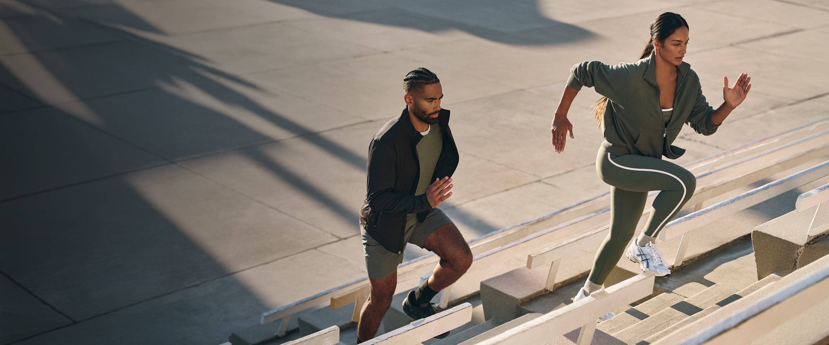 man and woman in vuori clothing