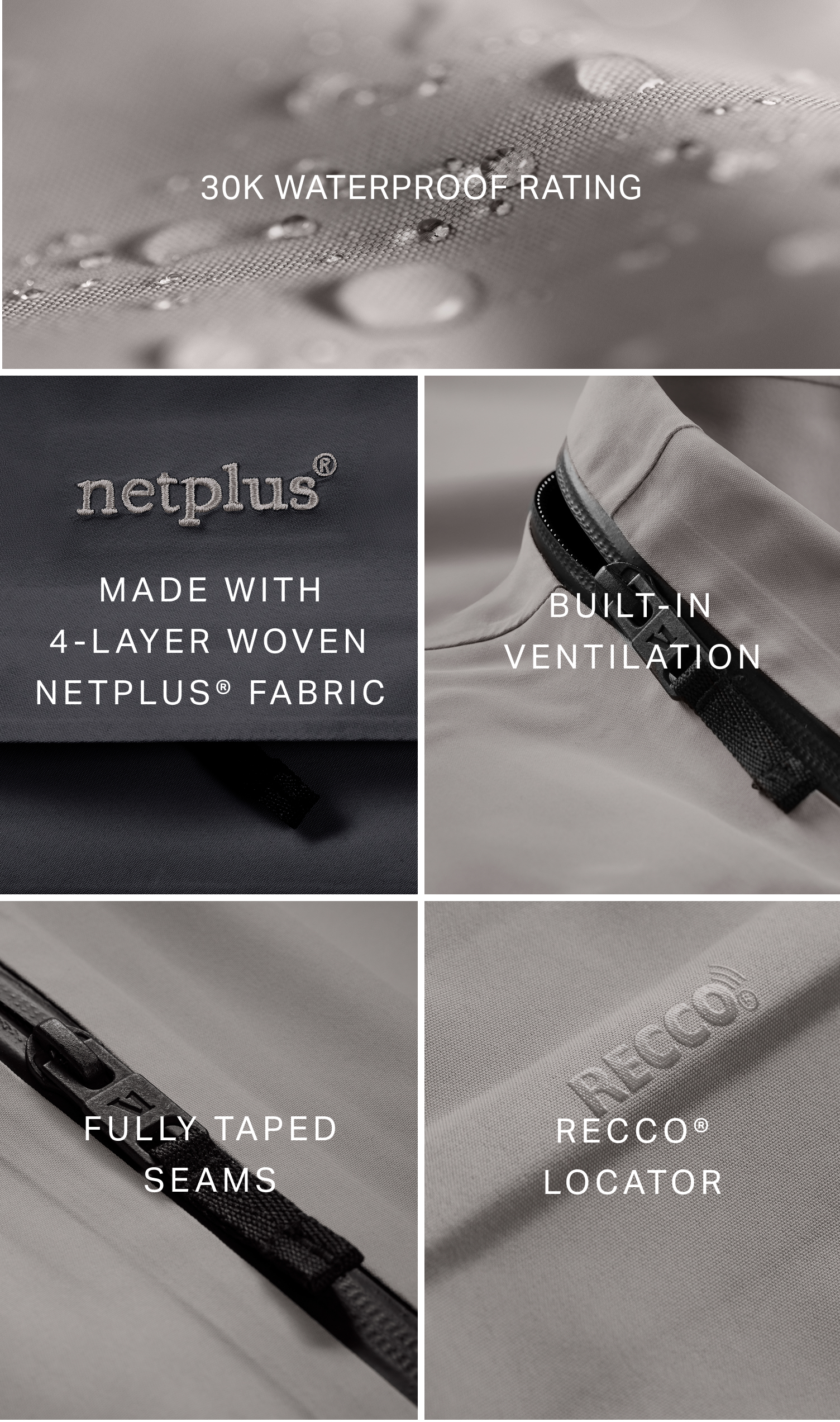 snow fabric features