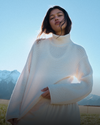 woman wearing vuori sweater