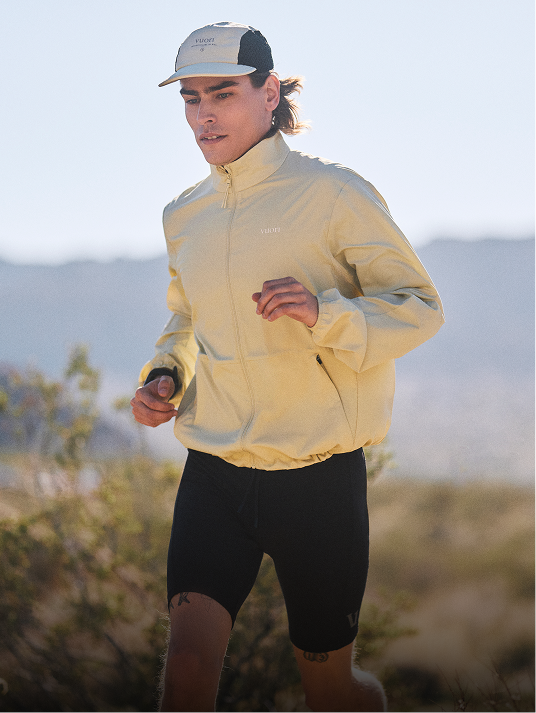 man wearing vuori outerwear