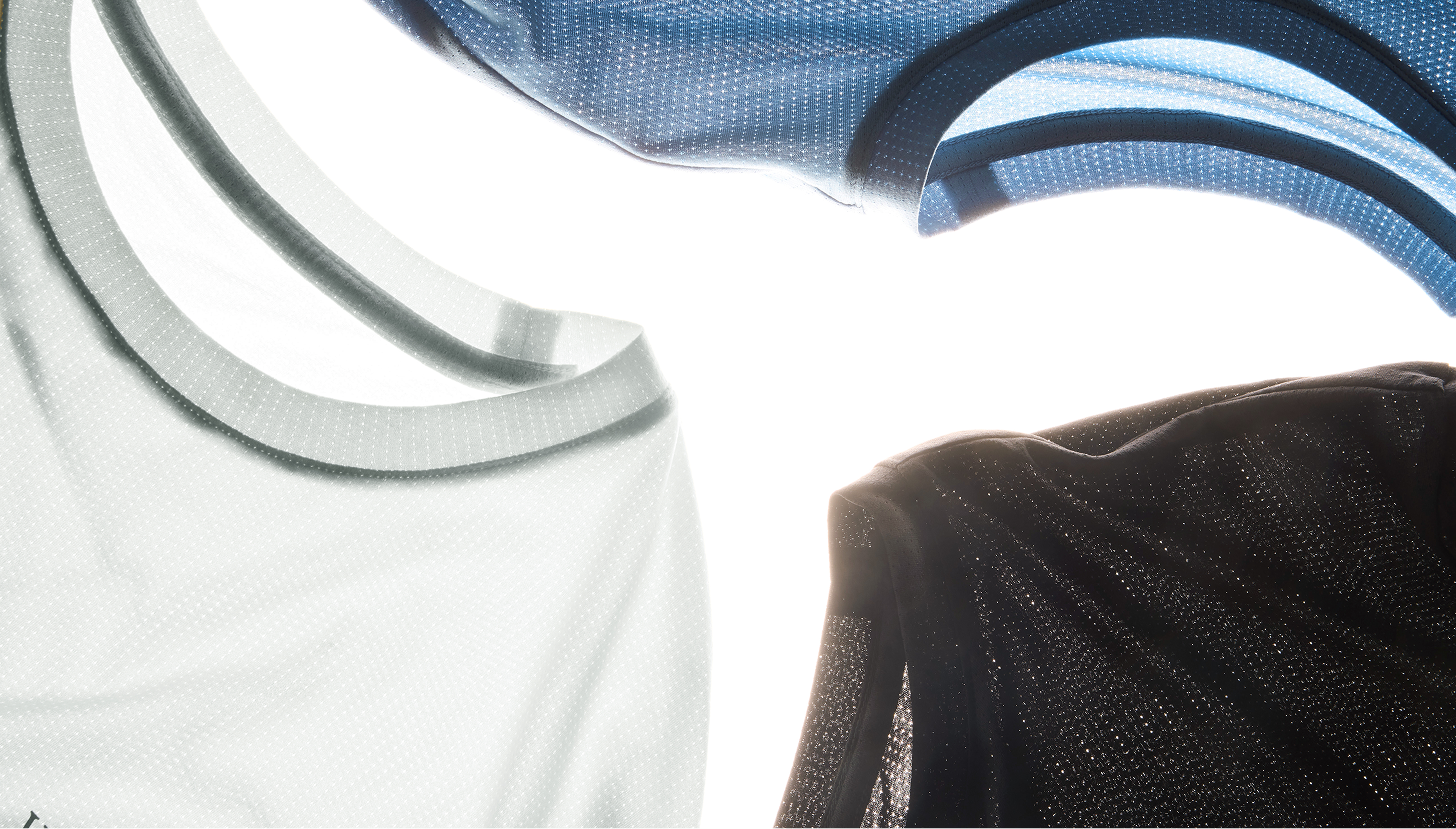 close up of vuori shirts