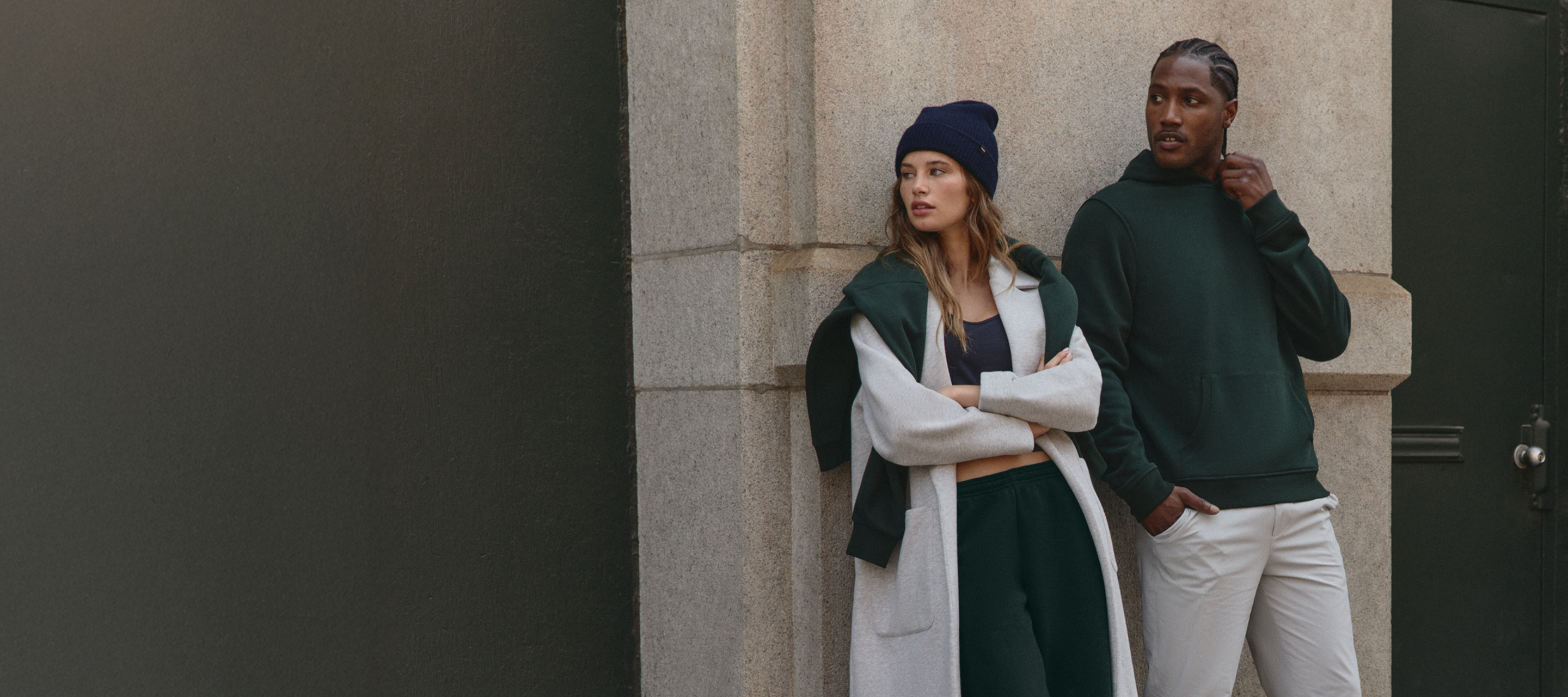 man and woman running up hill