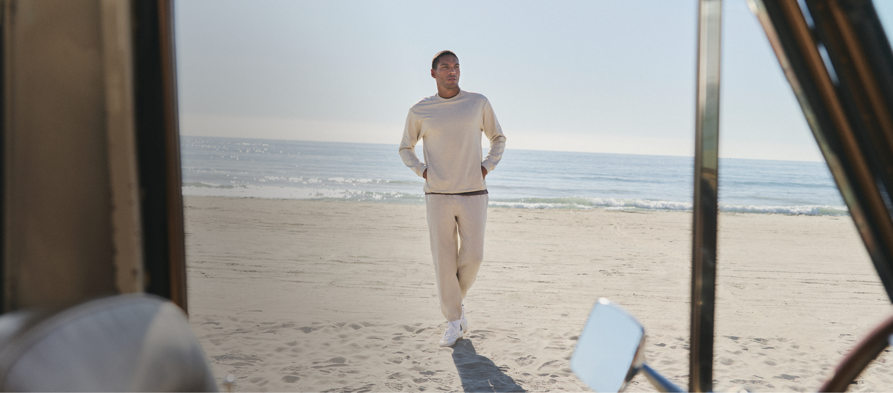 man wearing vuori dreamknit