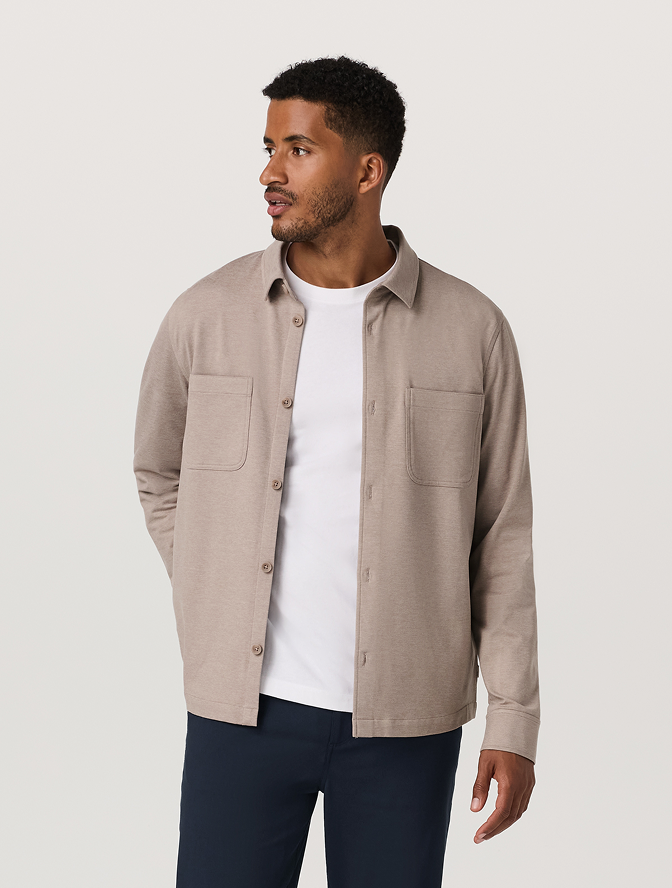 Model wearing the Vuori Coronado Shirt Jacket