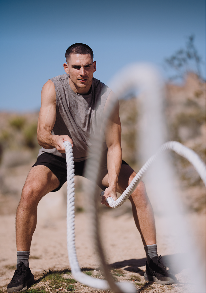 man wearing the vuori kore short