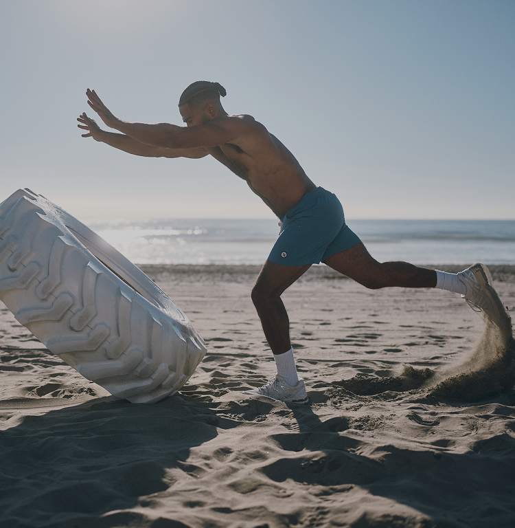 man wearing the vuori kore short