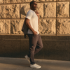 man wearing vuori metatwill classic pant