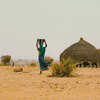 woman walking in africa