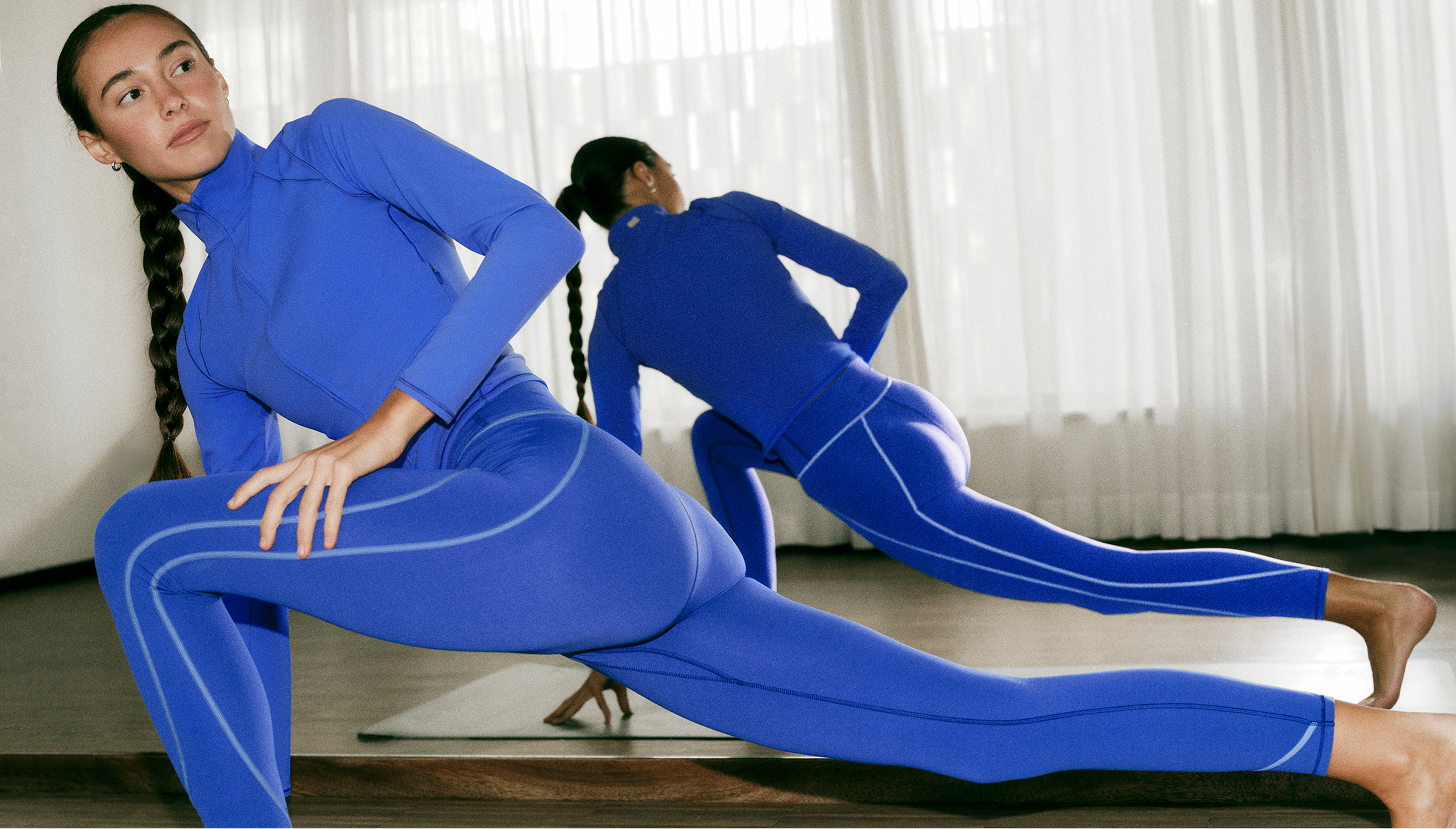 female model working out in vuori clothing