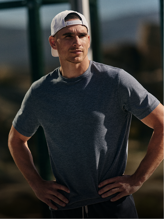 man wearing strato tee