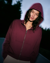 woman wearing vuori hoodie