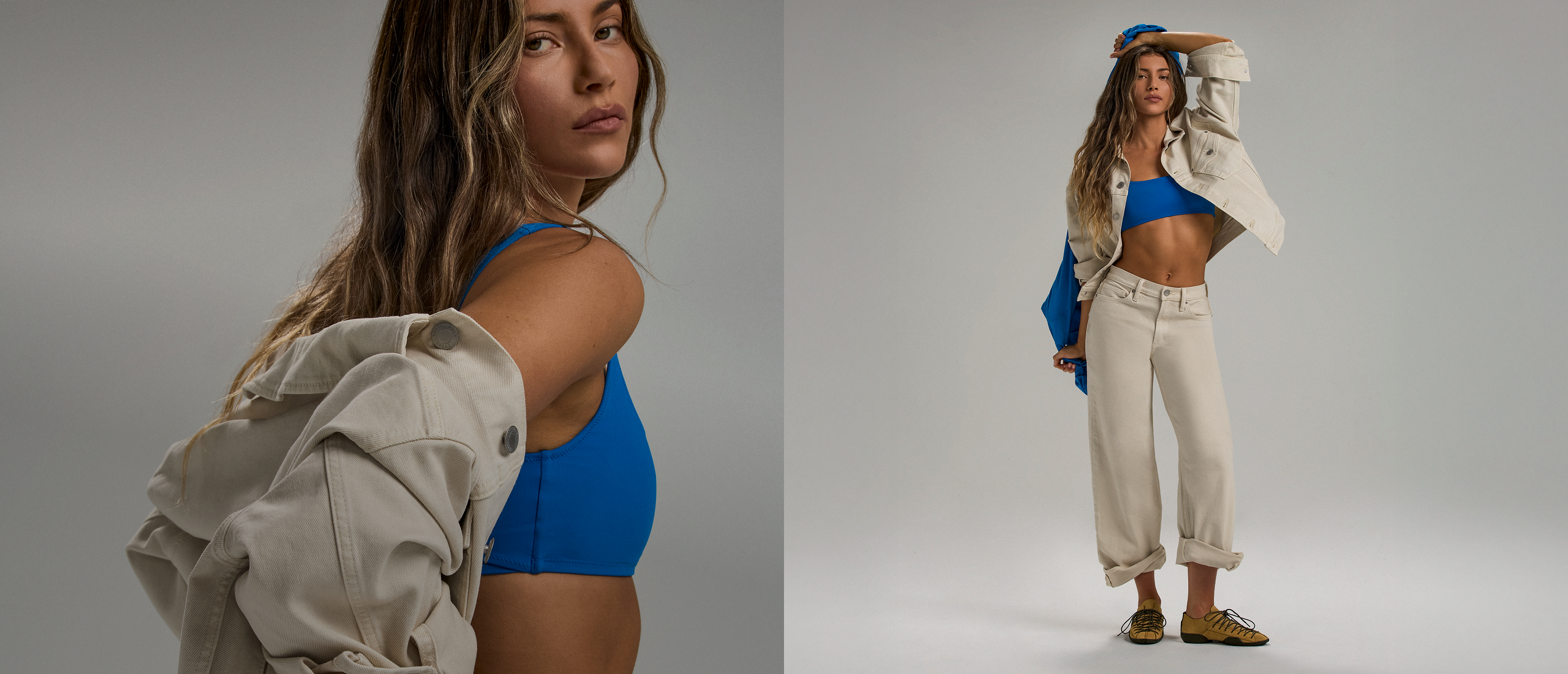 woman wearing vuori denim