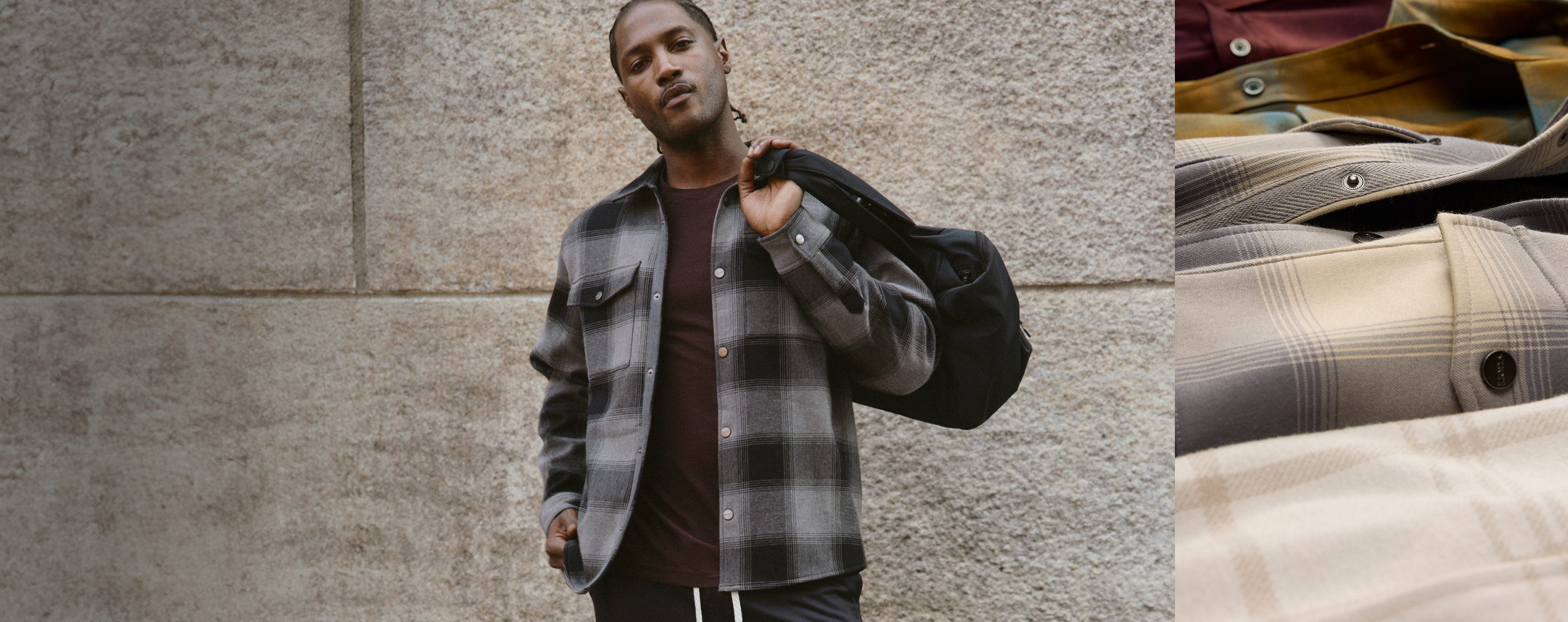 man wearing vuori shirt jacket