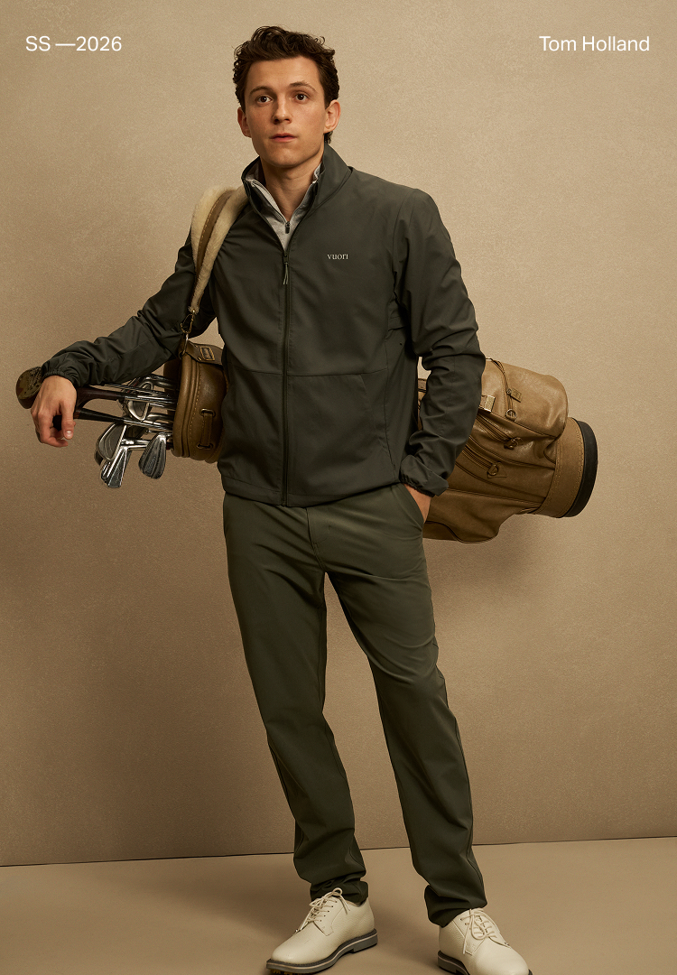 tom holland wearing vuori clothing
