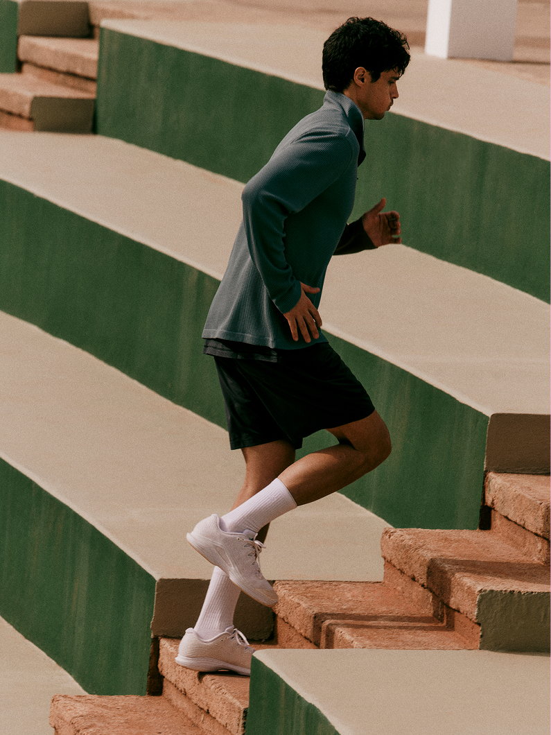 man wearing the vuori kore short