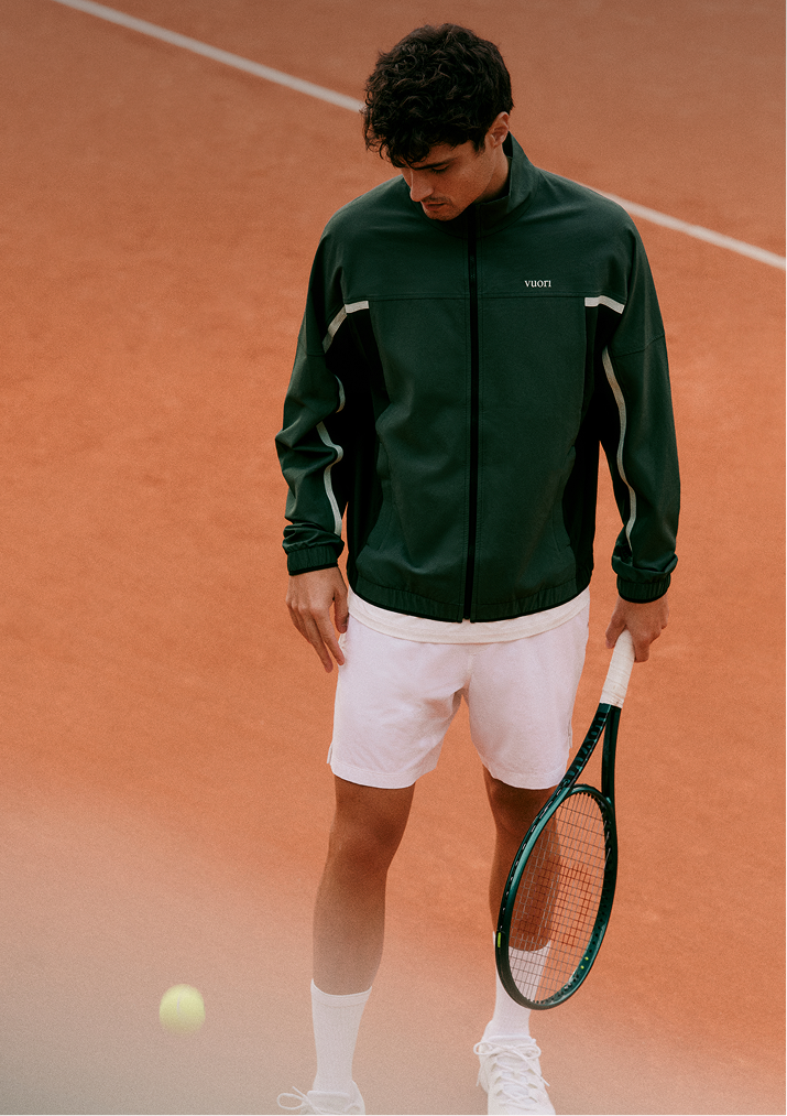 man wearing the vuori crosscourt short
