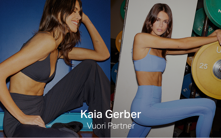 kaia gerber in vuori clothing