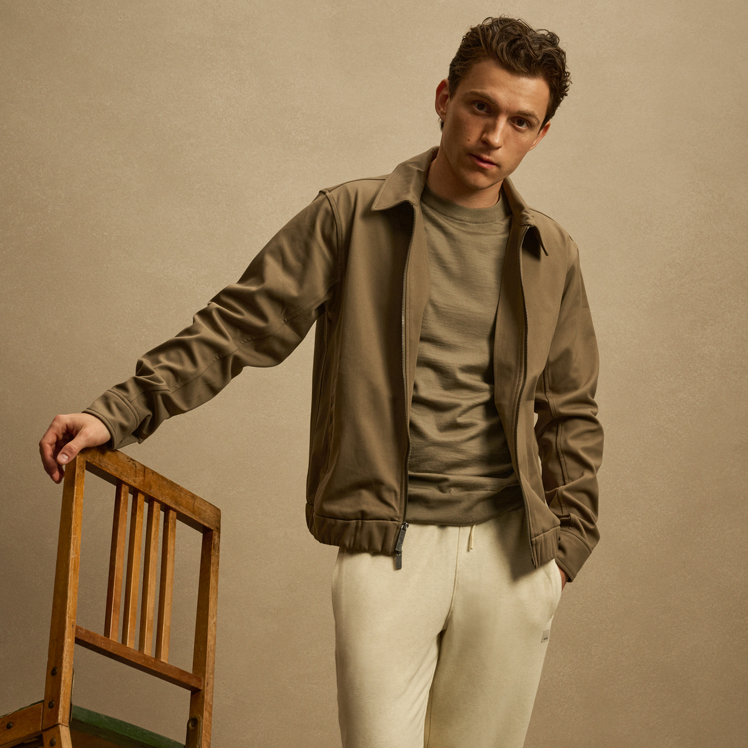 Tom Holland wearing the Vuori Terrain Jacket