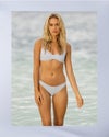 woman wearing aqua bikini set