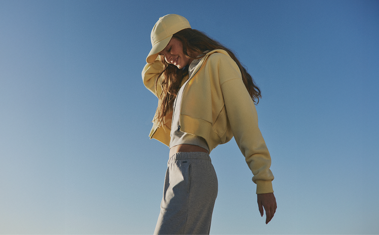 women wearing restore mini full zip