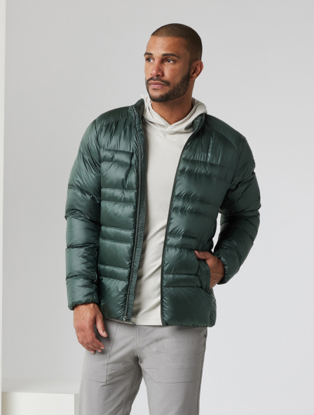 man wearing Coordinate Down Jacket in Aspen