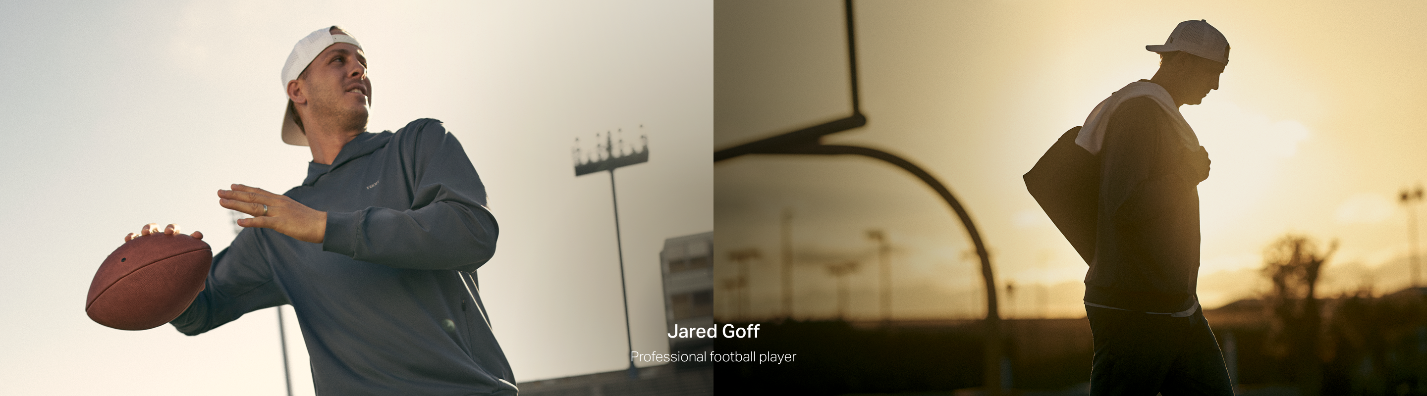 jared goff wearing vuori clothing