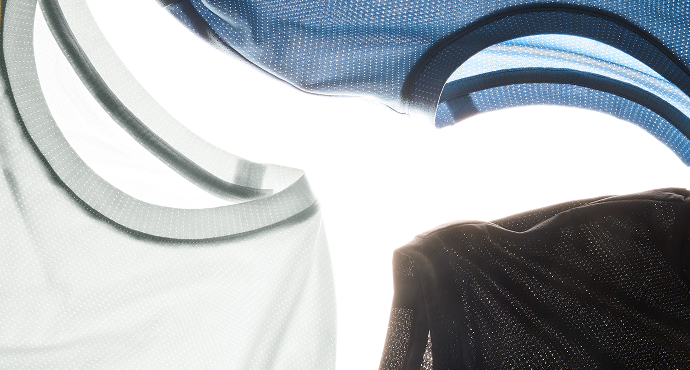 close up of vuori shirts