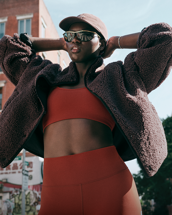 woman wearing vuori outerwear