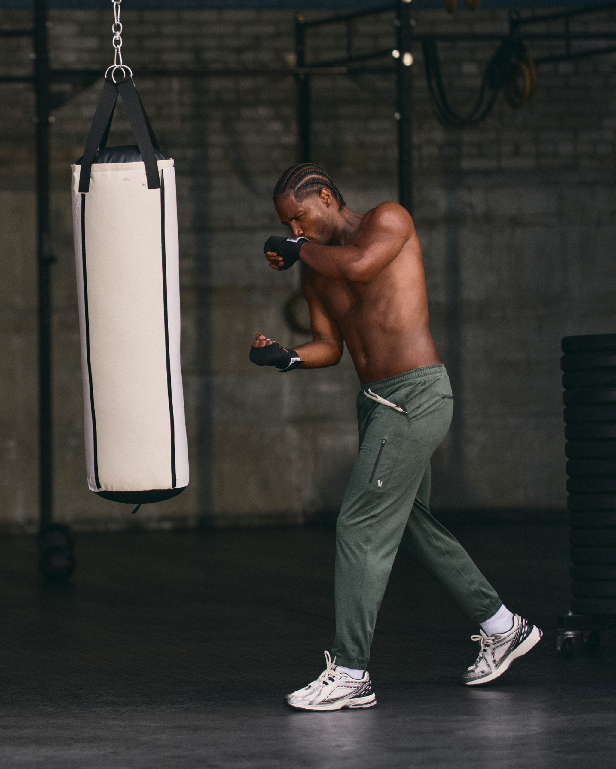 man wearing vuori joggers