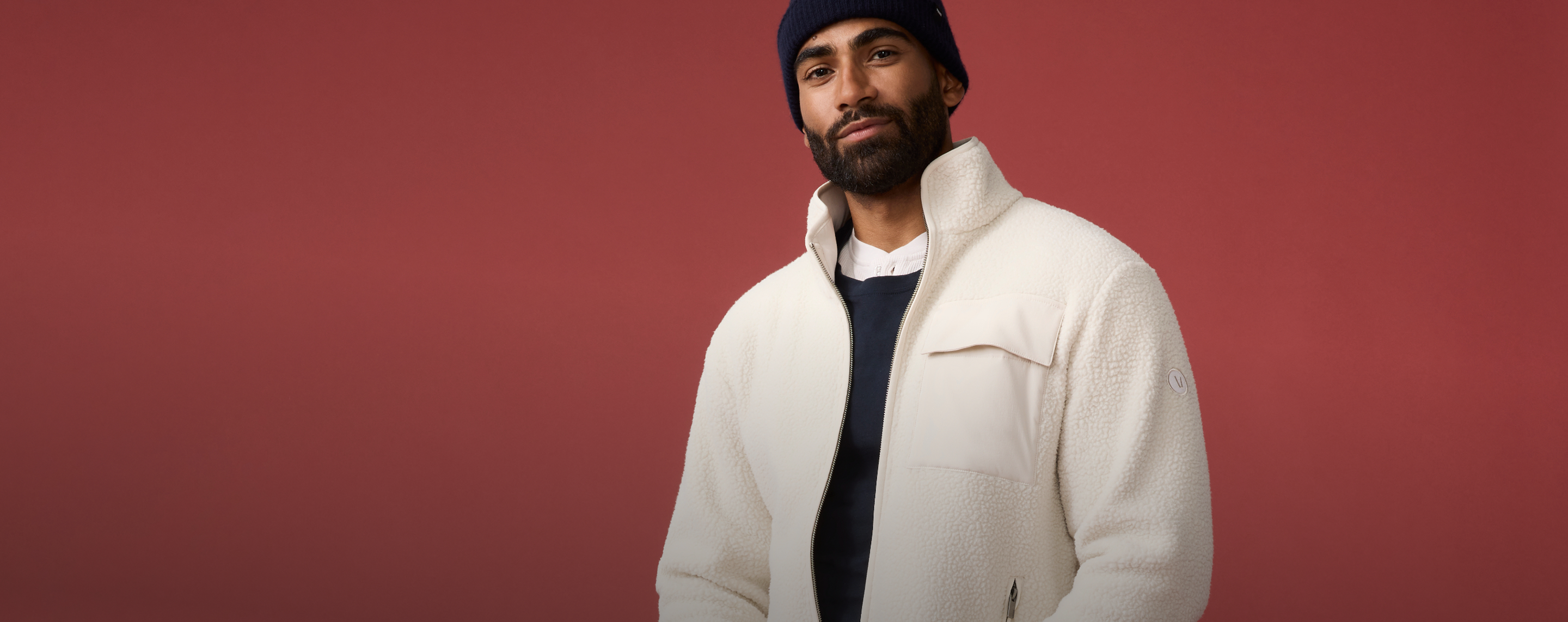 man wearing vuori shirt jacket