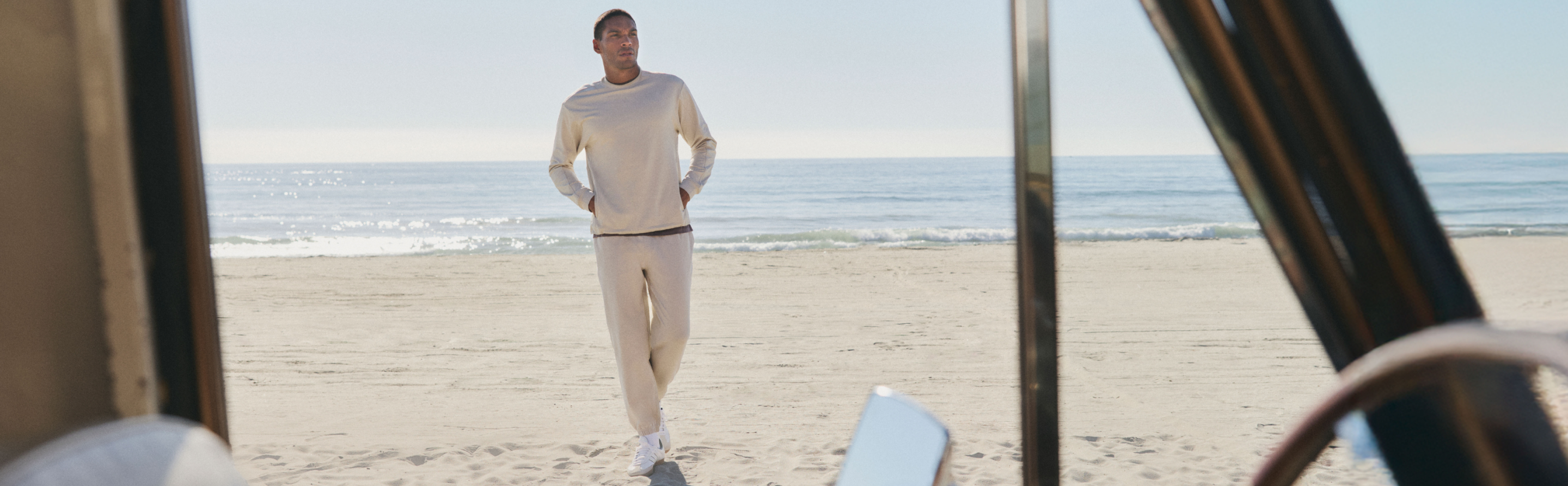 man wearing vuori dreamknit