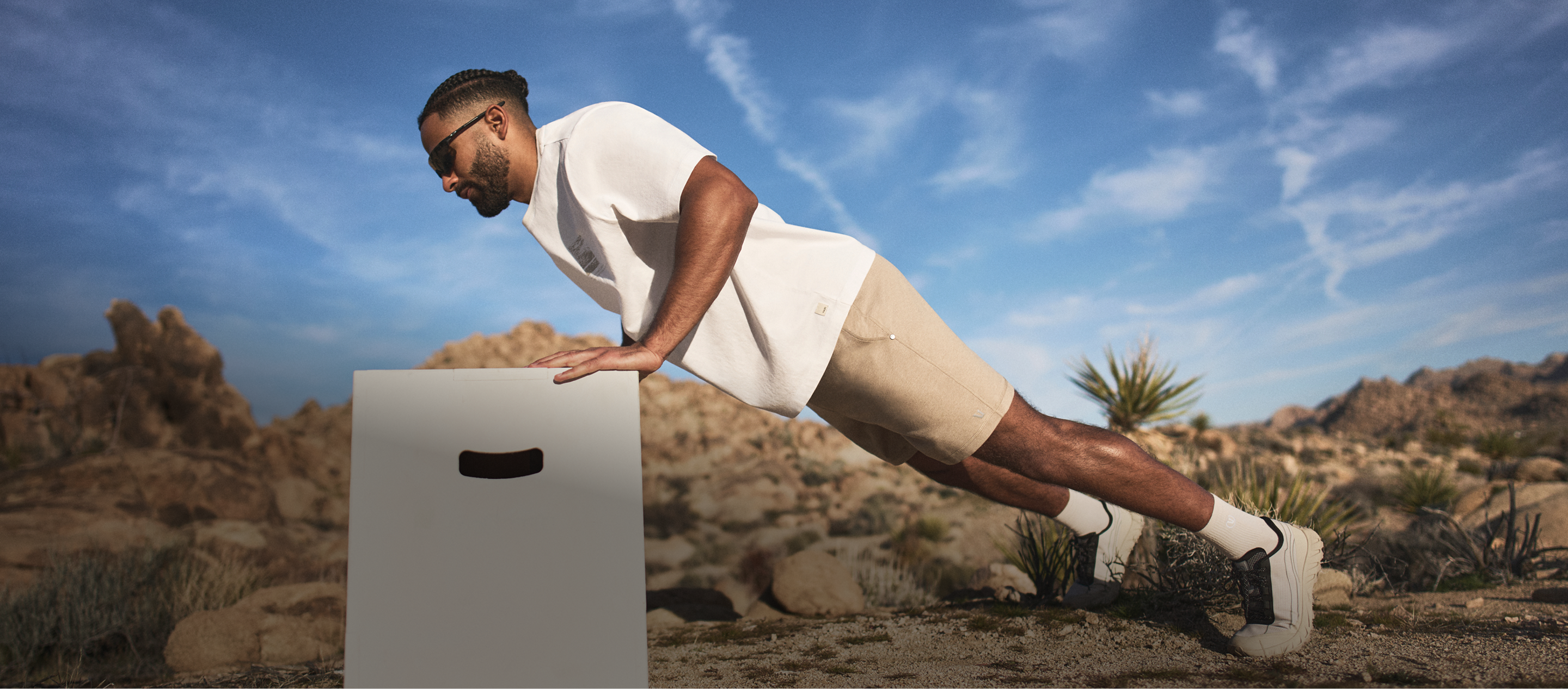 man wearing vuori dreamknit