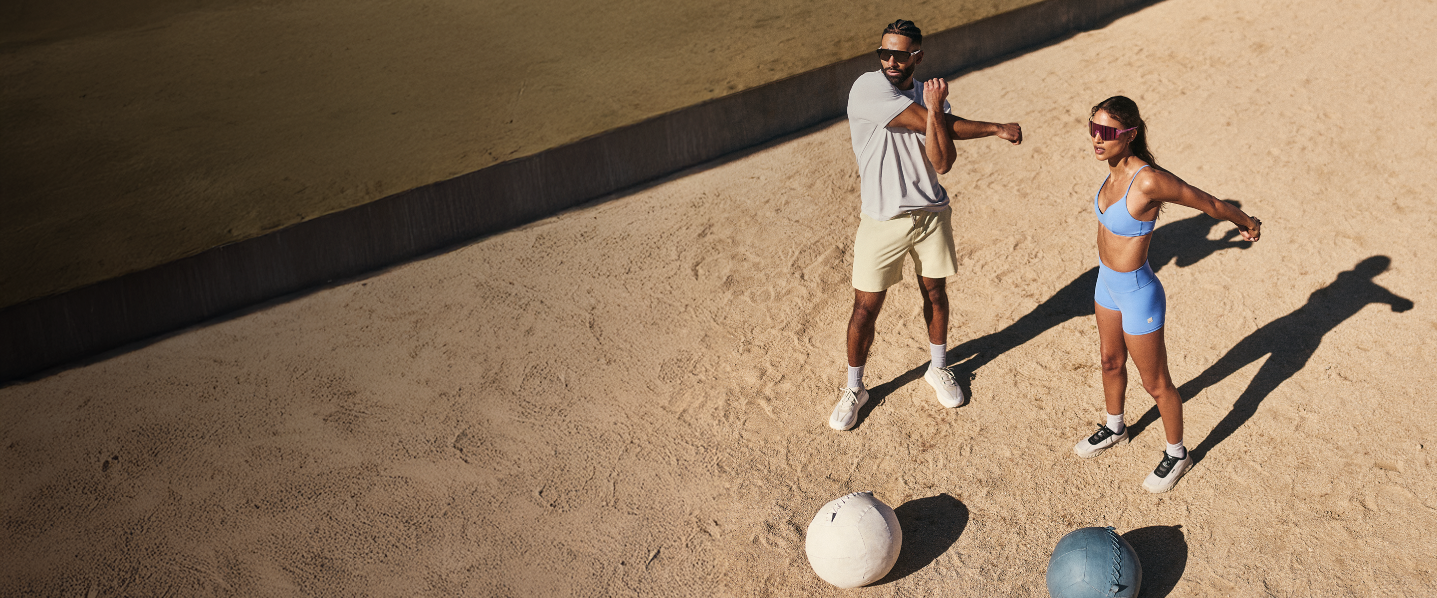 man and woman in vuori clothing