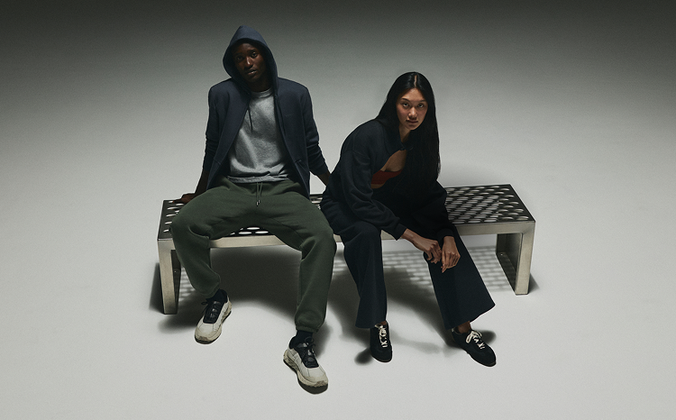 man and woman wearing vuori galaxy 