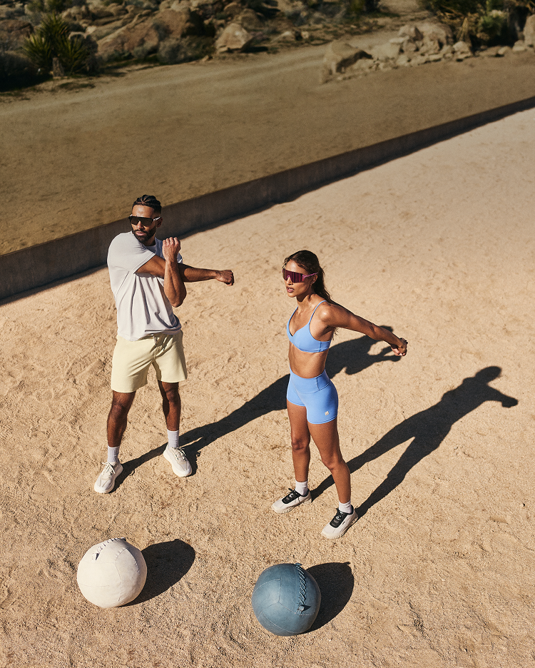 man and woman in vuori clothing