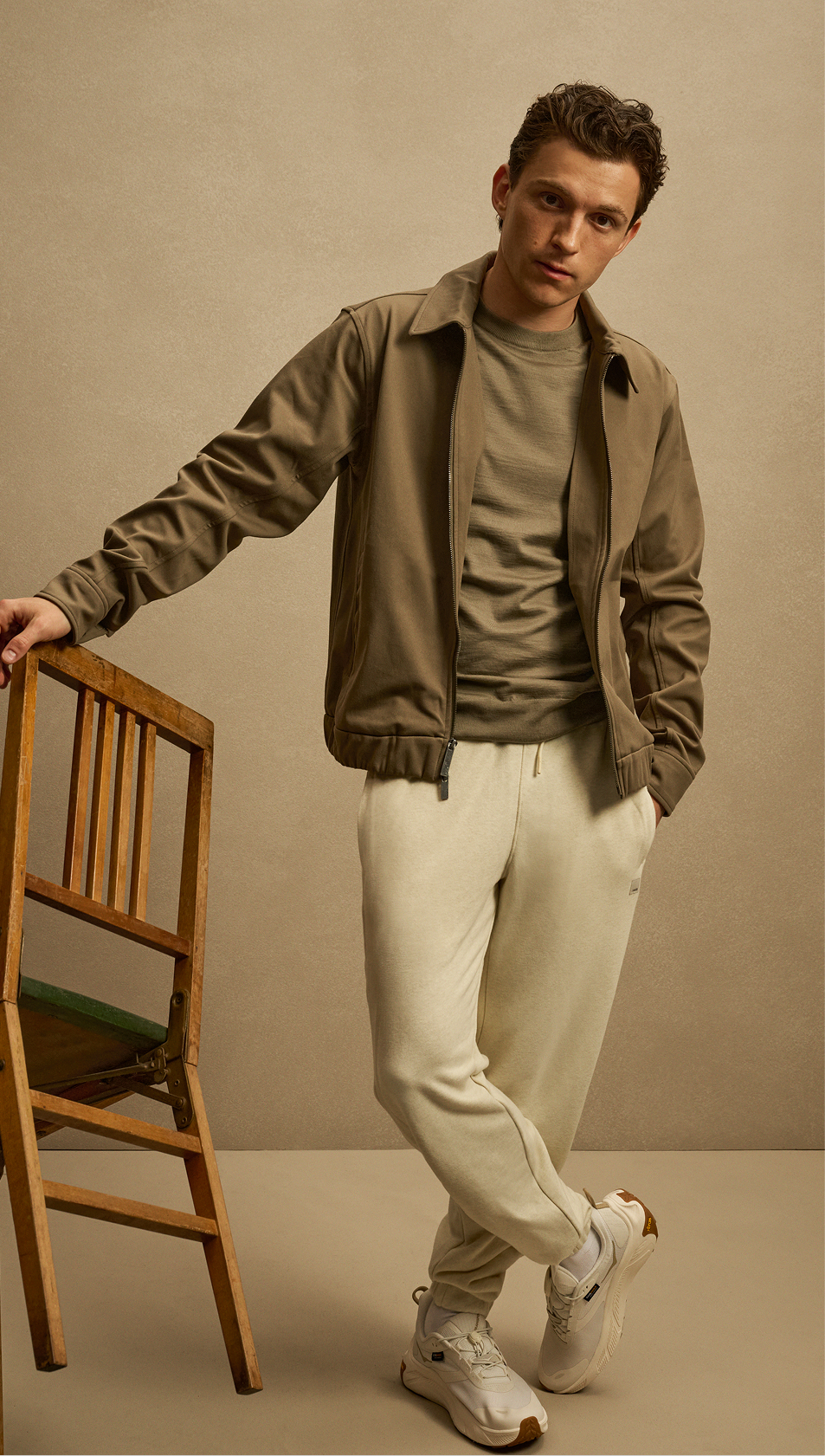 Tom Holland wearing the Vuori Terrain Jacket