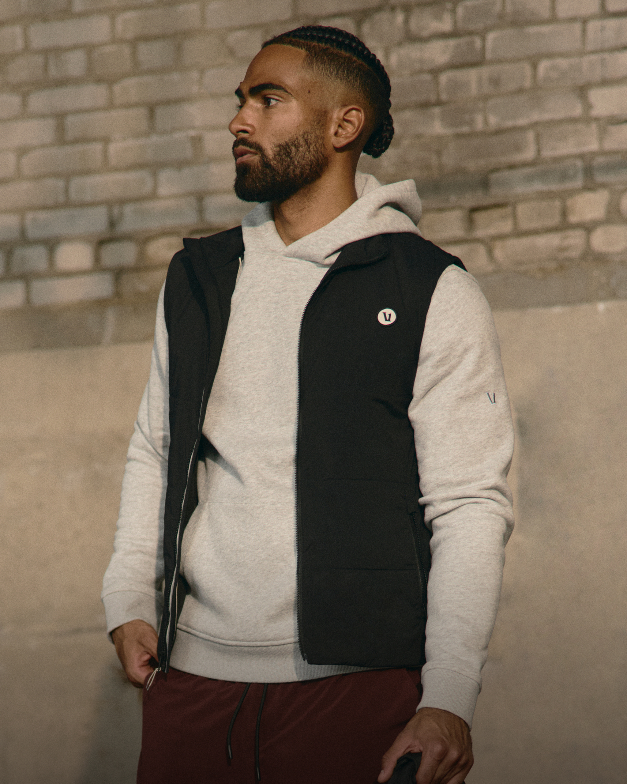 man wearing vuori outerwear