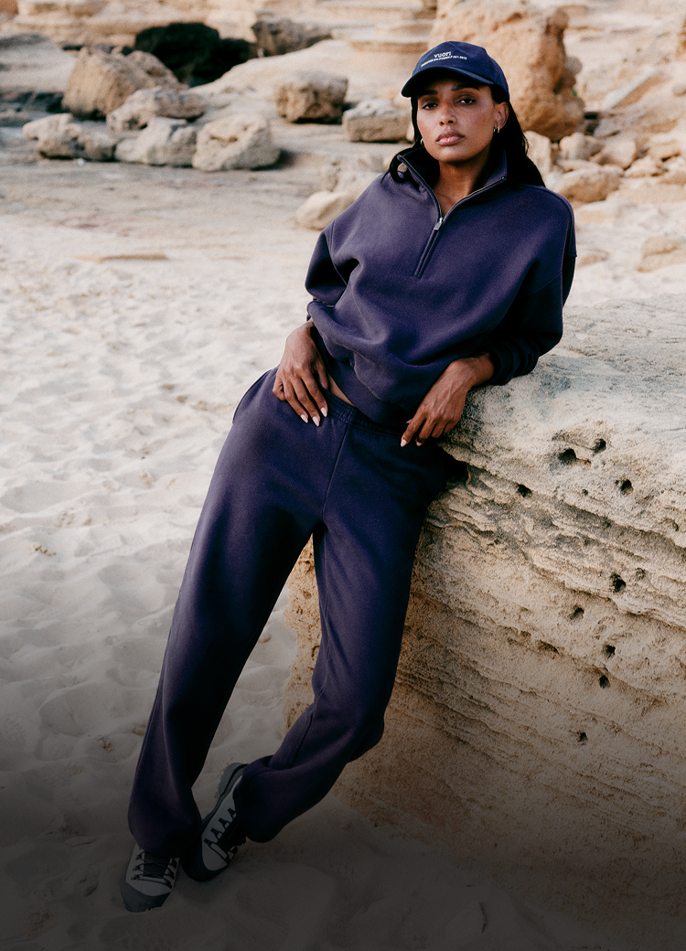 woman wearing vuori restore collection