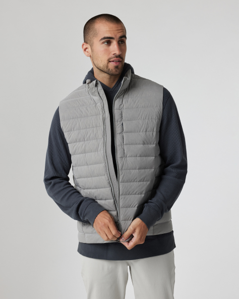 man wearing Steadfast Insulated Vest in Shiitake