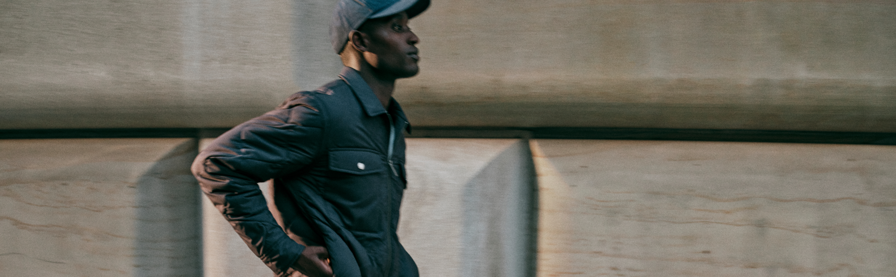 man wearing vuori echo insulated collection