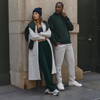 man and woman wearing vuori cotton fleece